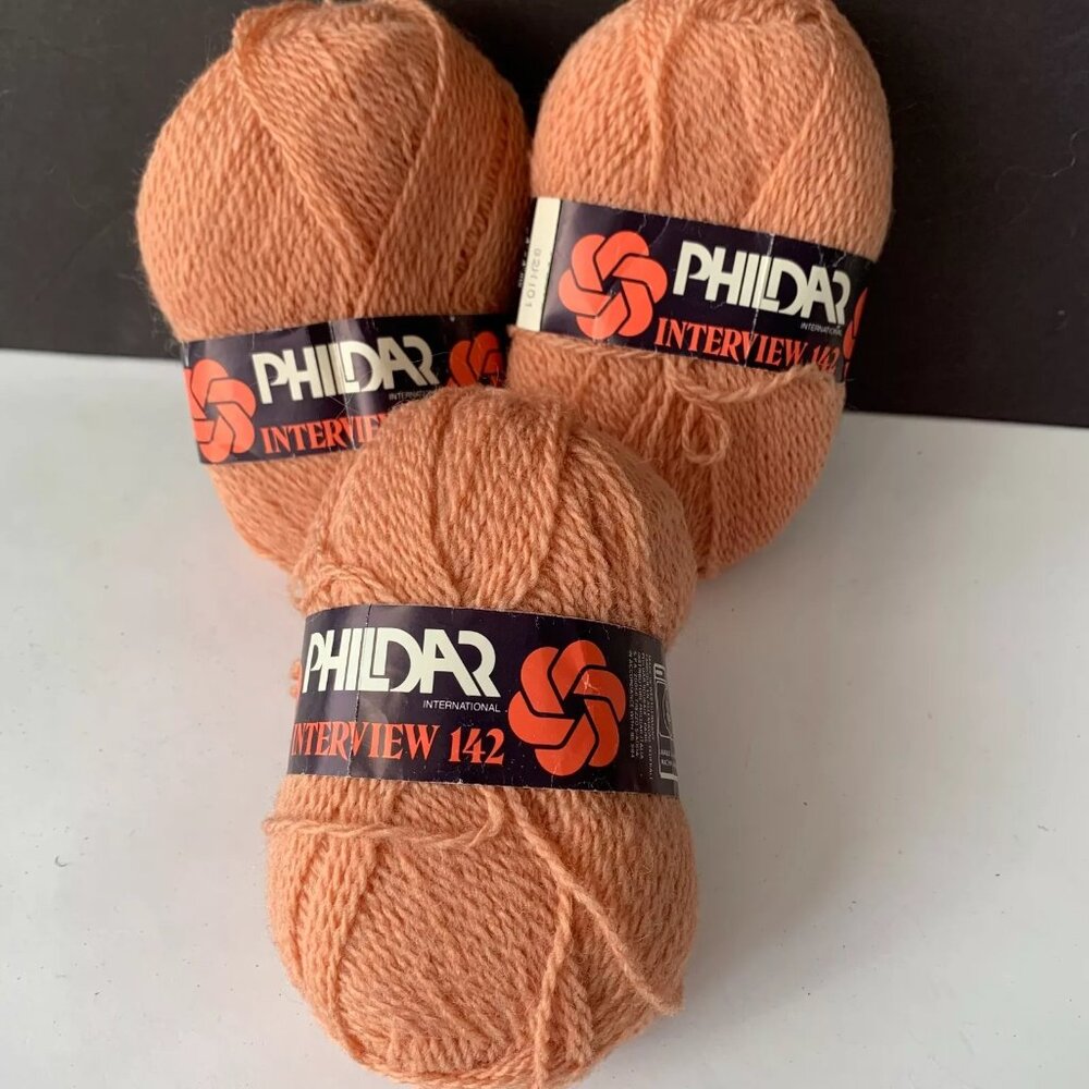 VINTAGE PHILDAR Interview 142 Acrylic, Wool and Mohair Blend Yarn-3 Skeins 50G